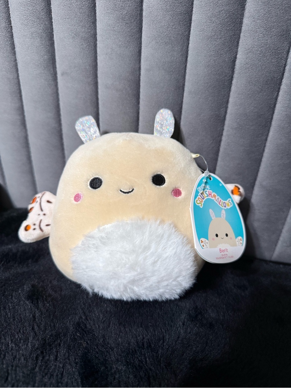 Squishmallows Berit the Moth Plush Yellow & White NWT